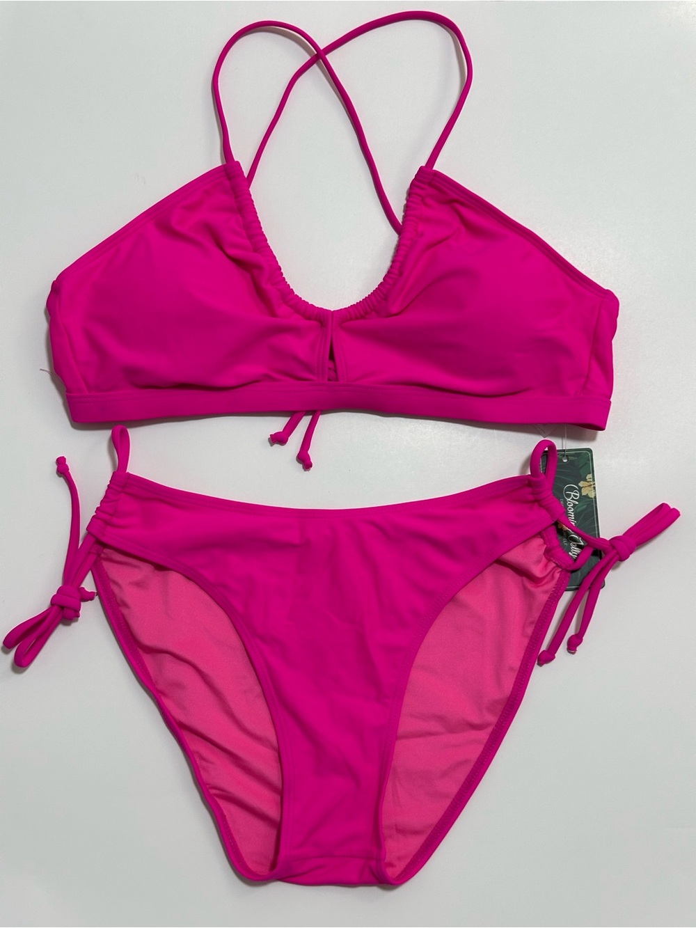 Women's Hot Pink Strappy Bikini Set by